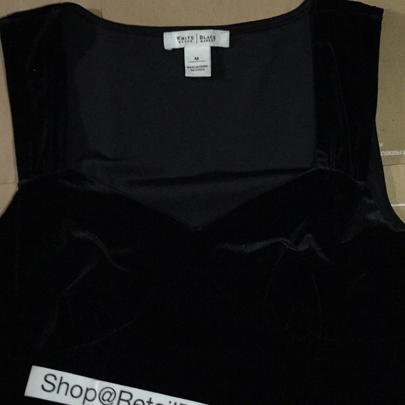 WHITE HOUSE BLACK MARKET Sweetheart Neck Stretch Velvet Top - Picture 6 of 9